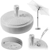 Kadax Pied de parasol, Rotin, Rond, Blanc