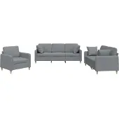 vidaXL Ensemble de canapés 3 pièces avec coussins Tissu gris clair
