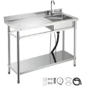 Vevor Évier cuisine utilitaire en acier inoxydable