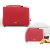 Livoo Grille-pain 2 tranches - - DOD162RC - 750 W - Thermostat réglable : 7 niveaux - Rouge