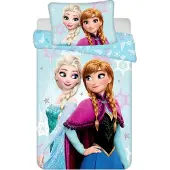 Jerry Fabrics Parure de lit Disney Ice Kingdom Frozen "Light Blue" bébé 100x135 cm + 40x60 cm Bleu Violet Rose