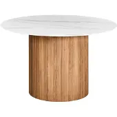 Beliani Table De Repas Albina Marbre Blanc 120 Cm 120 Cm