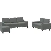 vidaXL Ensemble de canapés 3 pièces gris foncé Tissu