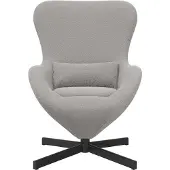 vidaXL Fauteuil œuf Gris clair 63 x 73 x 90 cm tissu