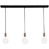 Masterlight Lampe à suspension Concepto Cuivre rouge à 3 lumières avec noir
