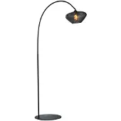 Masterlight Lampe à arc Porto Verre fumé Blossom - Ø 30cm