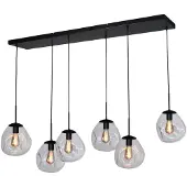 Masterlight Lampe suspendue Lava 6x verre transparent Ø 24cm