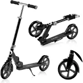 Lionelo Luca Scooter Scooter à pédales pour enfants jusqu'à 100 kg Roues 200 mm Frein Pliable noir