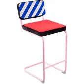Seletti Tabouret de bar Superstool à rayures bleues