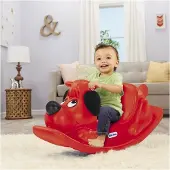 Little Tikes Cheval à bascule , Jeux actifs pour jeunes enfants , Poignées à une face avec grip et selle stable pour la sécurité , Construction robuste , Chien, Rouge