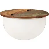 vidaXL Table basse blanche 50x27 cm Vieux bois massif