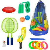 Toi-Toys Outdoor-Spielzeugset in Aufbewahrungstasche - 15-teilig.