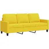 vidaXL Canapé 3 places jaune clair 180 cm Tissu