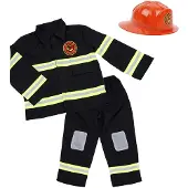 Den Goda Fen Costumes - Kit de pompier - Noir - - 4-6 ans (104-116) - Costumes