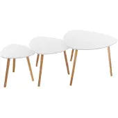Atmosphera Lot de 3 tables pliantes « mileo » blanches L34 x 46 x 60 cm - Atmosphera créateur d'intérieur