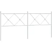 vidaXL Tête de lit de rechange en métal blanc 180 cm