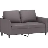 vidaXL Canapé à 2 places Gris 120 cm Similicuir