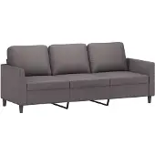 vidaXL Canapé à 3 places Gris 180 cm Similicuir