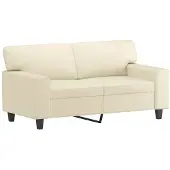 vidaXL Canapé 2 places crème 120 cm similicuir