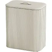 Joseph Joseph Tota Luxe Panier à linge 90L , 2 compartiments, idéal pour séparer les vêtements, avec couvercle de tissu, poignée de cuir, poches amovibles, design élégant - ecru Ask ChatGPT