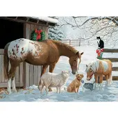 Cobble Hill Puzzle Pièces XXL Familly - Winter Barnyard - 200 à 499 pièces