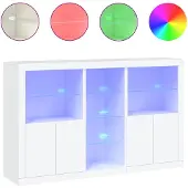 vidaXL Sideboard avec lampes LED blanc 162x37x100 cm