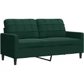 vidaXL Canapé 2 places vert foncé 140 cm velours