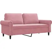 vidaXL Canapé 2 places rose 140 cm velours