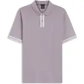 BOSS Polo en coton mercerisé avec finitions à rayures