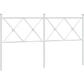 vidaXL Tête de lit de rechange en métal blanc 160 cm