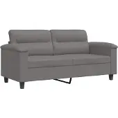 vidaXL Canapé 2 places gris foncé 140 cm Tissu microfibre