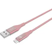Celly USBMICROCOLORPK câble USB 1 m USB 2.0 USB A Micro-USB B Rose