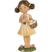 Clayre & Eef Figurine Décorative Enfant Jaune 6x4x13 cm
