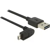 DeLOCK - Câble USB - USB (M) droit pour Micro-USB de type B (M) incliné - USB 2.0 - 3 m - connecteurs réversibles - noir