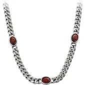 Gaya Chaîne rouge rubis / argent