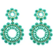 IZIA Boucles d'oreilles turquoise / or