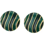 Gaya Boucles d'oreilles or / vert foncé / noir