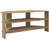 vidaXL Meuble TV d'angle, 102x40,5x45 cm, imitation chêne artisanal, panneaux de particules