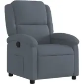 vidaXL Fauteuil relax gris foncé velours