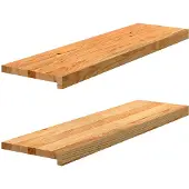 vidaXL Marches d'escalier 2 pcs marron clair 90x30x2 cm chêne massif
