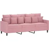 vidaXL Canapé 3 places rose 180 cm velours