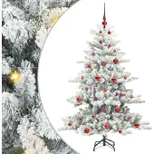 vidaXL Sapin de Noël Artificiel à Branches Articulées Blanc 150 cm PVC