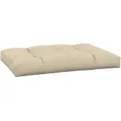 vidaXL Coussin de palette beige 120x80x12 cm tissu