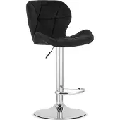 Leobert Tabouret De Bar - - West - Velours Noir/Base Chromée - 46 X 48,5 X 90-111 Cm