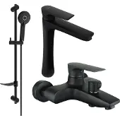 Mexen Axel DF40 SET mitigeur bain et lavabo, noir (73813DF40-70)