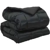 vidaXL Couette d'hiver noire 220 x 260 cm satin et microfibre