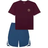 Schiesser Pyjama ' Teens Nightwear ' bleu / prune / bordeaux