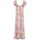 Vero Moda Robe 'VMIsabella' mastic / vert / rose / blanc cassé