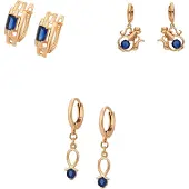 Faina Boucles d'oreilles bleu marine / or