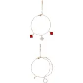 Faina Bracelet or / rouge / transparent